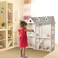 thumbnail image 2 of Infans Dollhouse Bookcase 2-Tier Wooden Multi-Purpose w/ Toy Space Gift for Kid’s Room, 2 of 7