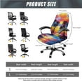 thumbnail image 5 of FKELYI Office Chair Slipcover Swivel Armchair Cover with 2 Pcs Armrest Covers Beach Palm Tree Oil Painting Print Washable Anti-Dust Computer Chair Protector, Large, 5 of 6