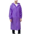 thumbnail image 4 of Sentmoon Rain Coat Women with Hood Long Sleeve Rain Suits for Men Waterproof Solid Color Outdoor Button up Men's Rain Jacket for Running Backpacking Travel Purple M, 4 of 5