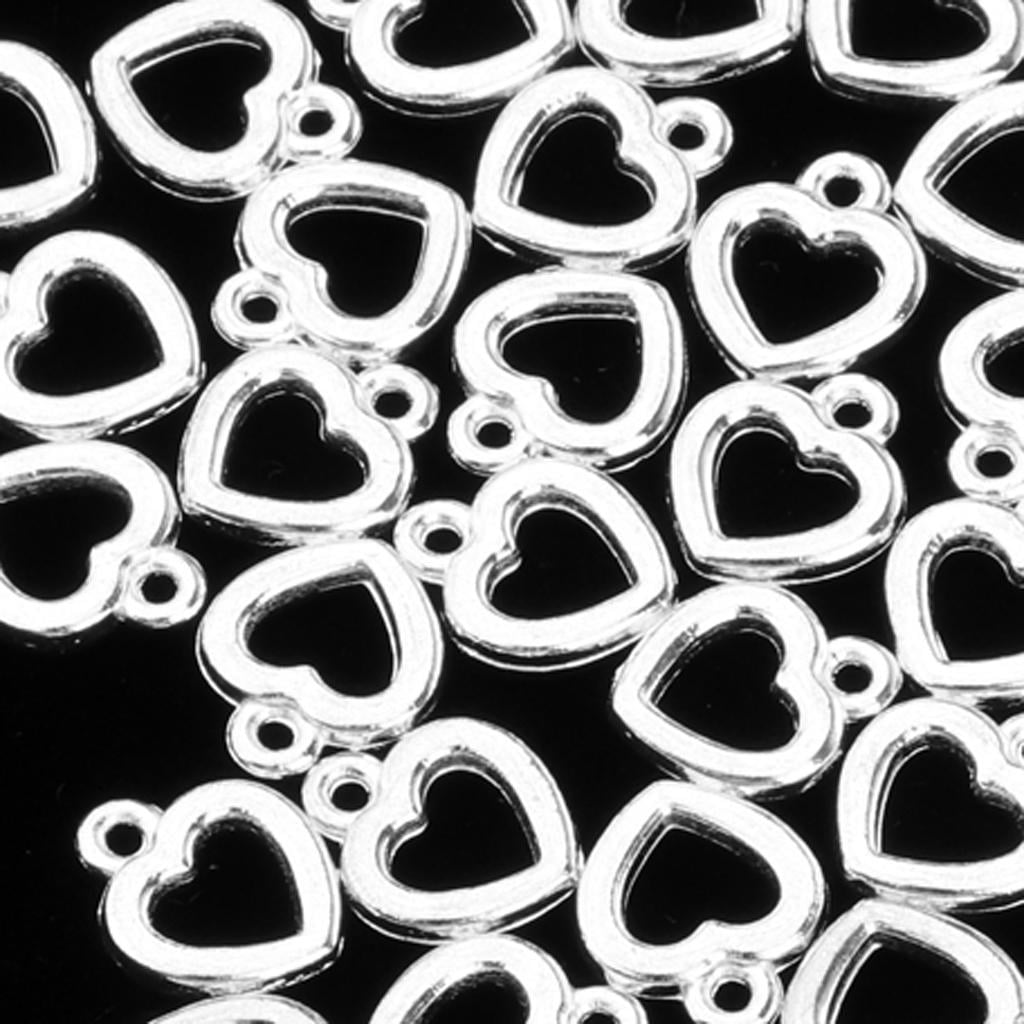 Milageto 6x 50 Pieces Hollow Beads 12x10mm Small for Jewelry Earring Necklace Bracelet Making DIY Bracelet Craft