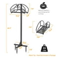 thumbnail image 2 of Bextsrack Garden Hose Holder Freestanding, Water Hose Stand Stake for Outside, Floral Decorative Metal Hose Hanger Rack with 3 Anchor Points for Outdoor Yard Lawn Black, 2 of 7