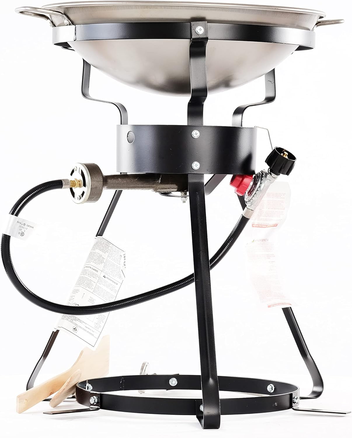 King Kooker 24″ Outdoor Propane Burner Cooker with Wok Stove Burner for Outdoor Cooking