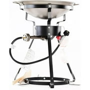 King Kooker 24″ Outdoor Propane Burner Cooker with Wok Stove Burner for Outdoor Cooking
