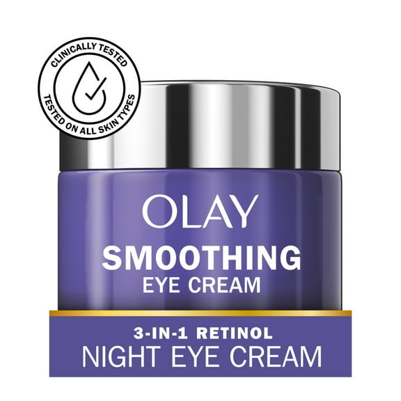 Olay Smoothing Eyes Retinol 24 Night Eye Cream, Fragrance-Free, 0.5 oz