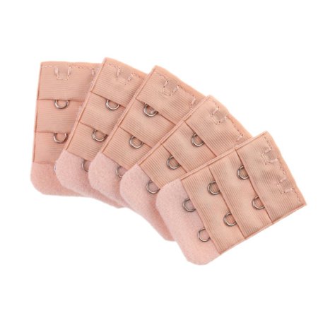 

5pcs Bra Straps Elastic Strap Extension 2x 3 Hook Openings Female Bra Accessory - Beige