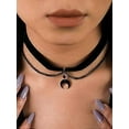 thumbnail image 4 of Gothic Goth Moon Choker, Black Crescent Moon Choker, Moon Necklace, Gothic Choker, Goth Choker, Black Choker, Black Velvet Choker, Halloween Christmas, 4 of 5