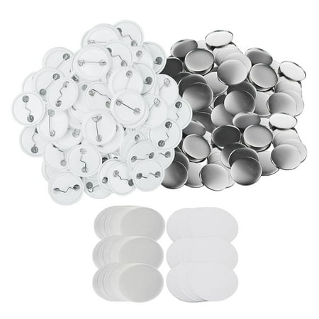 

300 Sets 32mm/1.25 inch Blank Button Badge Parts for Button Machine 58mm Button Parts Circular Badge Blank Button Pins