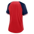 thumbnail image 3 of Women's Fanatics Red St. Louis Cardinals Glitz & Glam League Diva Raglan V-Neck T-Shirt, 3 of 3