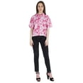 thumbnail image 2 of Moomaya WoMen's Printed Top Collar Neck Button-Down Shirt Short Sleeve Tunic, 2 of 8