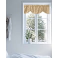 thumbnail image 2 of Tie Up Valance Curtain for Kitchen, Abstract Idyllic Cashew Flower Texture Rod Pocket Short Curtains Adjustable Tie-Up Shade Valances, Floral on Beige Window Treatment for Bathroom Living Room Bedroom, 2 of 7