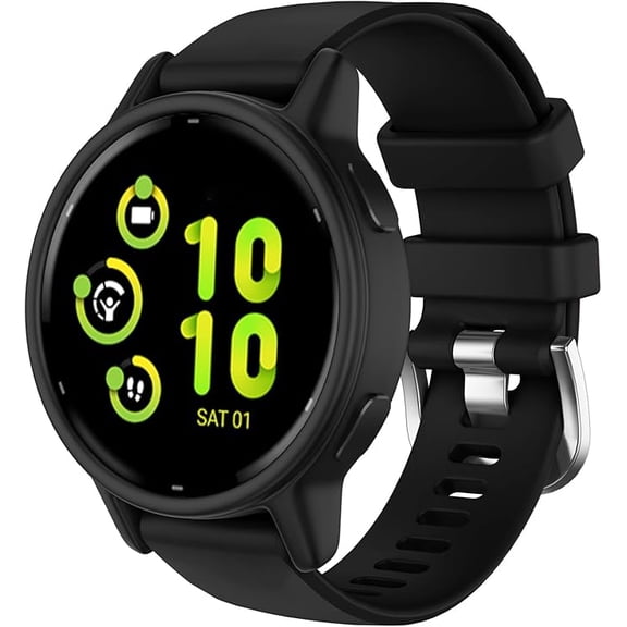 Watch Strap for Garmin Venu 2/Venu 3/Vivoactive 4/Forerunner 255, Soft Silicone Quick Release Replacement Band 22mm