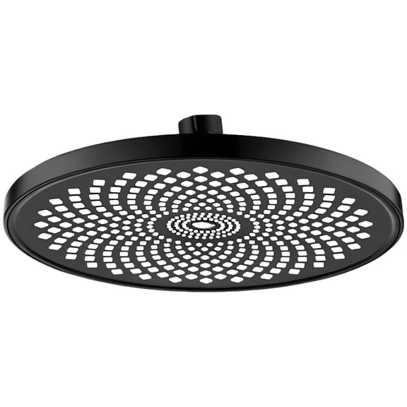9-inch / 22.9-cm Matte Black Shower Head, High Pressure, Large Water Outlet, Adjustable, Universal Interface, Explosive-Proof, with Extended Thread