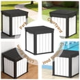 thumbnail image 5 of fazzn 50 Gallon Resin Deck Box Outdoor Indoor Waterproof Storage Box for Patio Furniture Pool Accessories Storage for Cushion Garden Tools (Black and White), 5 of 5