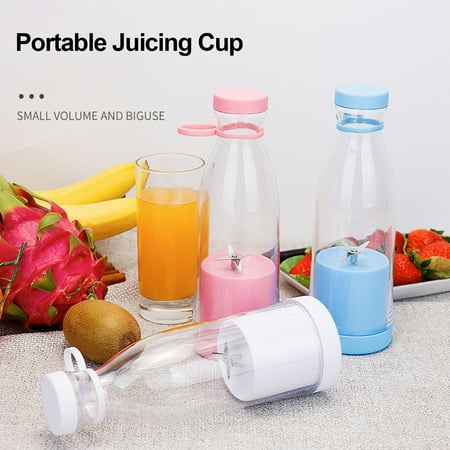 

Fogcroll 1 Set 380ML Juicer Cup 4 Blades USB Charging High Rotation Speed Double Click Start Clear Body Fruit Blender Kitchen Gadget