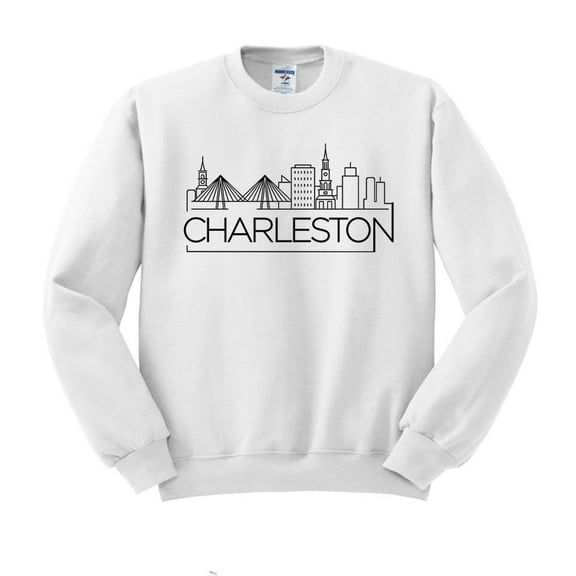 Skyline Charleston South Carolina Sweatshirt Unisex Large White