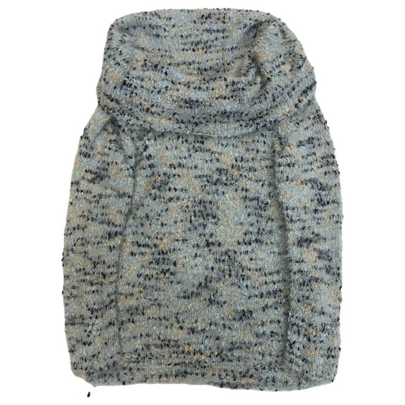 Lauren Conrad Womens Fuzzy Blue Speckled Cowl Neck Sweater Medium