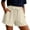 *Beige, variant on ClodeEU Women's Linen Blend Drawstring Shorts with Pockets ,Pleated Elastic Waist Casual Bottoms Green,Womens Plus L