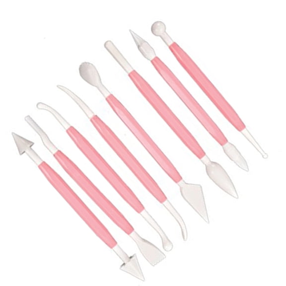 LABRIMP Cake Decorating Tools 1Set 8Pcs 16 Shapes Pink For Modelling Shaping