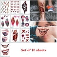 thumbnail image 1 of Tatuaje De Cicatriz De Halloween, Tatuaje Temporal De Cosplay, Pegatinas De Tatuaje Impermeables Para Heridas Para Cara, Brazos, Piernas Guardurnaity HA046234-04, 1 of 5