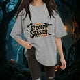 thumbnail image 2 of Hessimy women's Halloween Shirts Pumpkin T Shirt Short Sleeve Cute Graphic Tee Tops(Light Gray,XXXL), 2 of 6