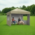 thumbnail image 7 of WildBreak 10 x10 feet Pop Up Canopy, with 4 Sidewalls, with One Button Push Setup - Khaki, 7 of 7