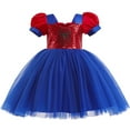 thumbnail image 4 of Girls Spider Costume Dress Short Sleeves Sequins Halloween Party Cosplay Dress Up, 4 of 8