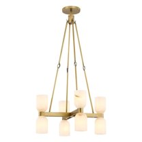 CH338822VBAR-Alora Lighting-Lucian - 8 Light Chandelier-37.75 Inches Tall and 22 Inches Wide-Vintage Brass Finish-Alabaster Glass Color