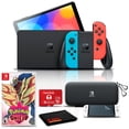 thumbnail image 1 of Nintendo Switch OLED Neón Azul/rojo con Escudo de Pokemon, Tarjeta de 128 Gb y Más, 1 of 5