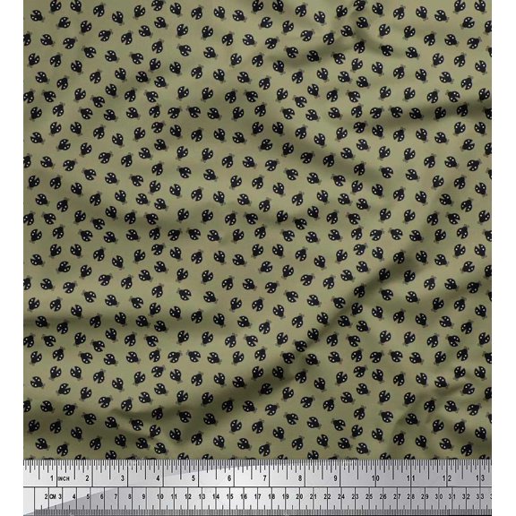 Soimoi Cotton Duck Fabric Insect Shirting Print Fabric by The Yard 56 Inch Wide
