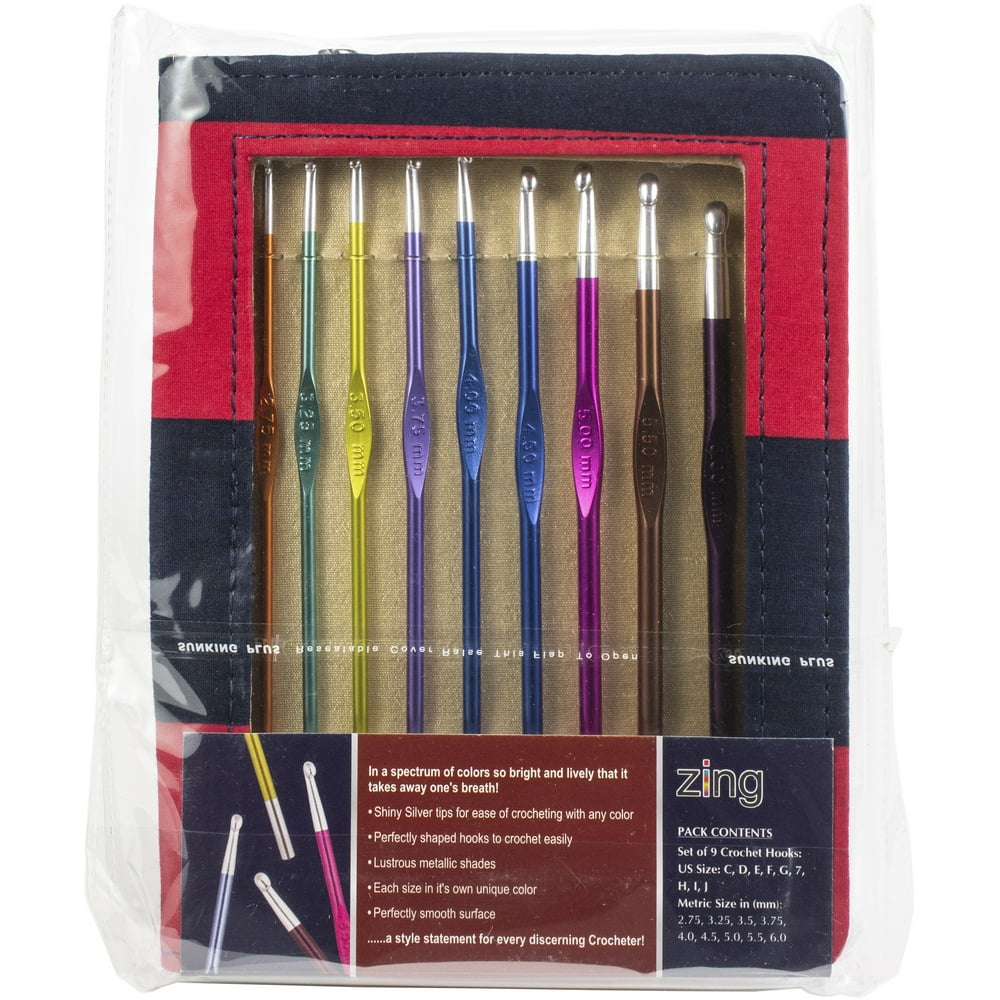Knitter's PrideZing Single Ended Crochet Hook SetSize 2mm To J/6mm