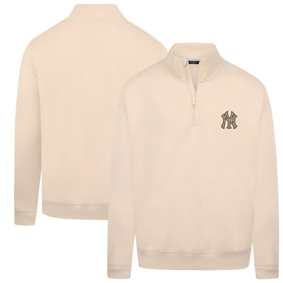 Men's Levelwear Khaki New York Yankees Murray Quarter-Zip Sweatshirt