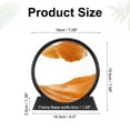 thumbnail image 2 of Uxcell Moving Sand Art Liquid Motion, 7" Round Glass 3D Display Frame for Relaxing Office Home Decor, Yellow(Black Frame), 2 of 6