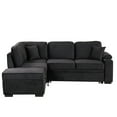 thumbnail image 4 of Harper & Bright Designs Sleeper Sectional Sofa Pull Out Bed Upholstery Reversible Couch with Hidden Arm Storage & Ottoman, Black, 4 of 14