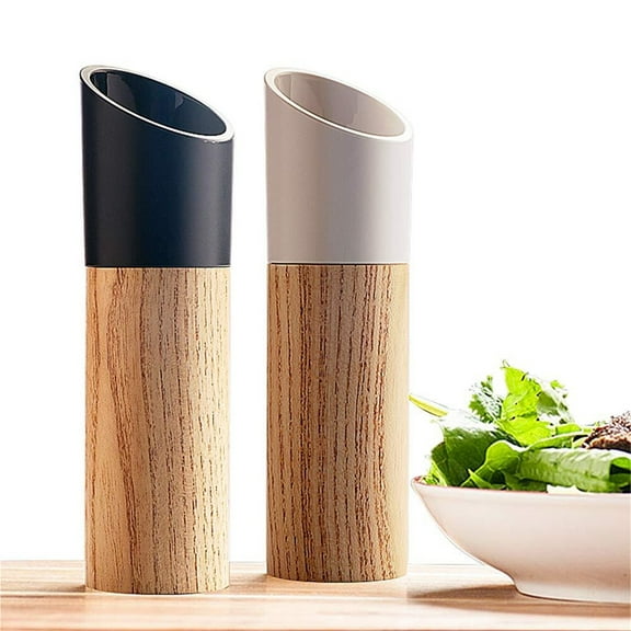 Salt and pepper mill set with tall black and white salt and pepper shakers with adjustable coarseness Perfect gift for salt and pepper shakers