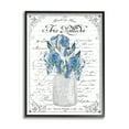 thumbnail image 5 of Stupell Industries Delicate Iris Flower Bouquet Ornate French Script Border Graphic Art Black Framed Art Print Wall Art, Design by Lettered and Lined, 5 of 5