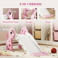 thumbnail image 3 of Qaba 3-in-1 Toddler Slide, Kids Slide with Climber, Basketball Hoop and Ball, Giraffe Shape Freestanding Playset for Indoor Kids 1-3 Years, Pink, 3 of 9