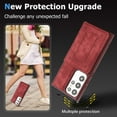 thumbnail image 4 of Dteck Case for Samsung Galaxy S23 Ultra,Magnetic Leather Card Slot Wallet Case Shockproof Rubber Kickstand Cover with Wrist Strap for Galaxy S23 Ultra,Red, 4 of 6
