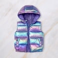 thumbnail image 3 of Mercatoo Baby Boys Girls Puffer Down Vest Hooded Kids Metallic Zip Up Sleeveless Jacket Vest Lightweight Fall Winter Waistcoat Pockets, 3 of 3
