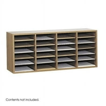 Safco  Oak Wood Adjustable Literature Organizer- 24 Compartment