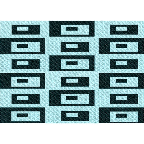 Ahgly Company Machine Washable Indoor Rectangle Transitional Deep-Sea Blue Area Rugs, 5' x 8'