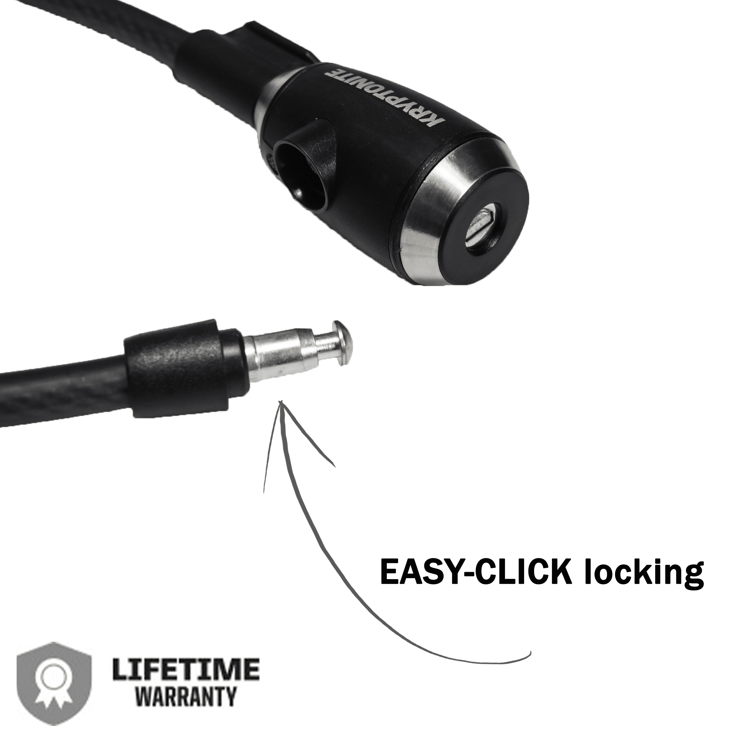 Kryptonite 2' 2" KryptoFlex 1265 Key Cable (Black) 004974 Two Foot Cable Length