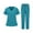 turquoise, variant on Medical Scrub Set for Women, Modern V-Neck Scrub Top & Jogger Scrub Pants with Multi Pockets Professionals Soft Stretch Medical Nursing Uniforms Set (Royal blue)