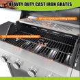 thumbnail image 7 of Rugerasy 4 Burners Stainless Steel BBQ Grill,46,000 BTU Output Propane Grill with Side Burner,Thermometer&Porcelain-Enameled Cast Iron Grates,Outdoor Grill Cart for Garden,Silver, 7 of 7
