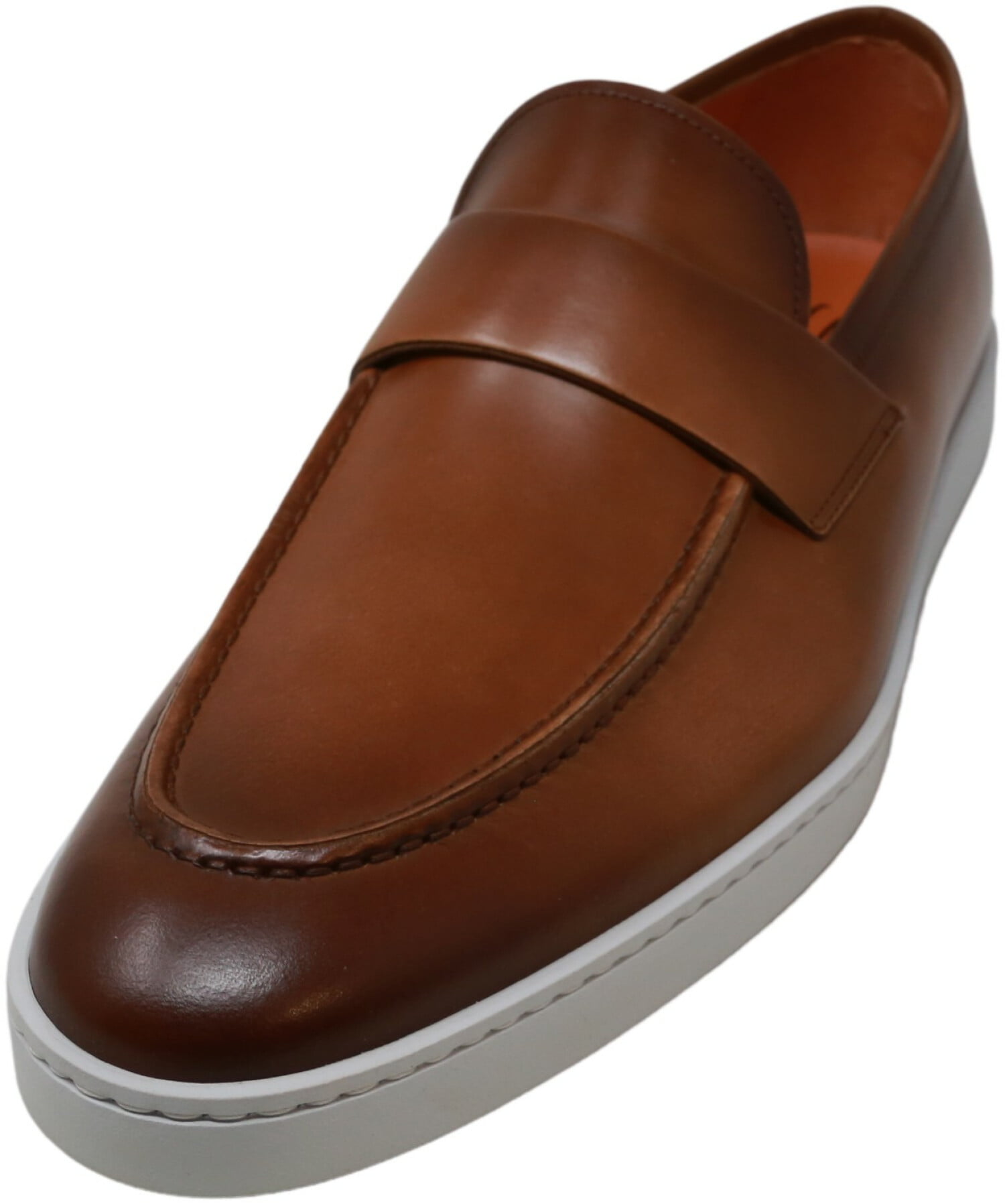 santoni leather loafers
