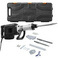 thumbnail image 3 of Demolition Jack Hammer, 2800W Heavy-Duty Electric Concrete Breaker, 1200 BPM with Point Chisel, Flat Chisel, Carrying Case & Safety Gloves for Concrete Demolition, Walls, Bricks, Tiles, Foundations, 3 of 10