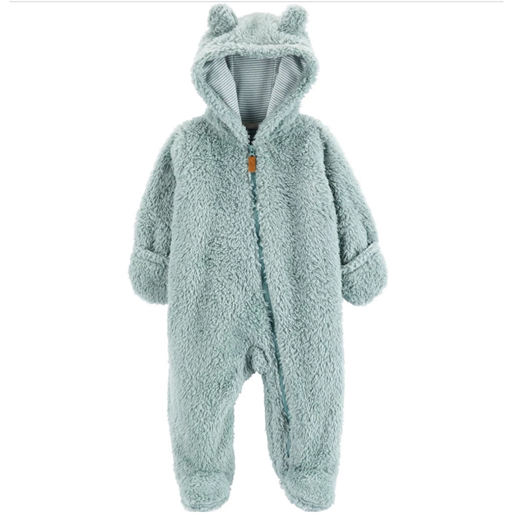 Carter's Carter's Baby Girls Hooded Sherpa Sage Pram Size 3 Months