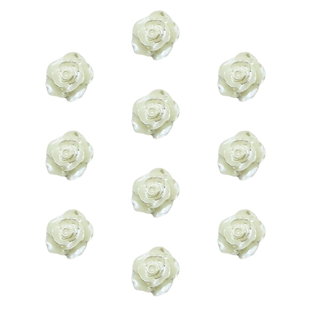 Sonducket 10 piezas de flores artificiales para manualidades, decoración epoxi de Color sólido, fabricación artesanal, artesanía hecha a mano Ropa, zapatos y accesorios Miscelánea Perla blanca