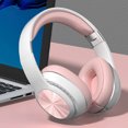 thumbnail image 2 of Clearance! Wireless Bluetooth Noise Cancelling Headphones, Over Ear Bluetooth Headphones, HD Call Low Delay, HiFi Stereo Sound, Wired & Wireless Modes, Folding Headset, for Travel, Home, Work Pink, 2 of 6