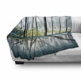 thumbnail image 3 of Landscape Soft Flannel Fleece Blanket, Sunny Clear Sky Office Skyscrapers in Urban Metropolitan City Scenery, Cozy Plush for Indoor and Outdoor Use, 50" x 70", White Black and Green, by Ambesonne, 3 of 6