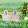 thumbnail image 5 of Nmdmisc Easter Basket for Boys Girls Easter Bunny Basket with Rabbit Ears, Easter Egg Hunting Basket Easter Baskets for Children Kids Babies First Easter Gifts White 12.2*8.2*5.1 in, 5 of 6